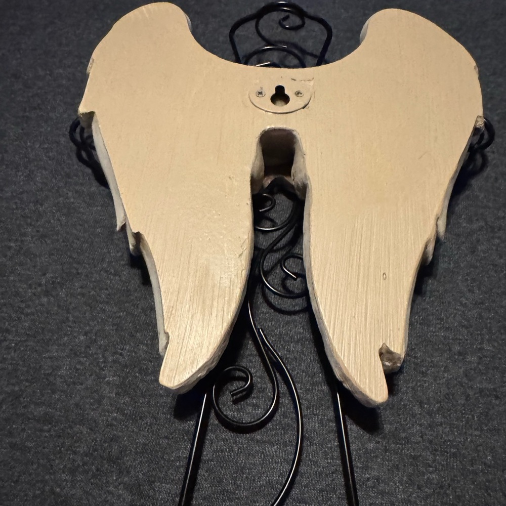 Elegant Cream and Black Angel Wings Wall Decor - Picture 3 of 3